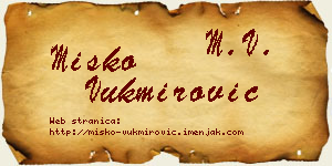 Miško Vukmirović vizit kartica